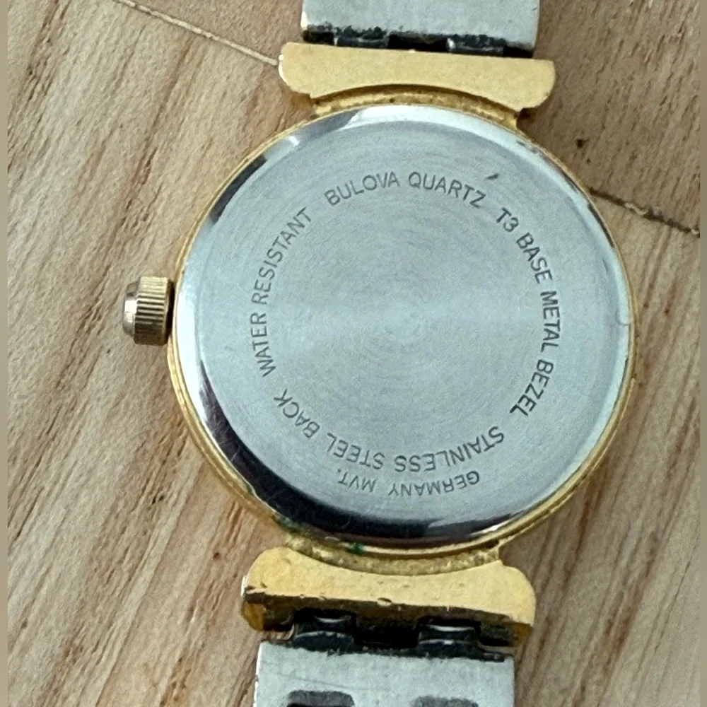 Bulova Vintage Ladies Watch Two-Tone Bracelet Pearl Dial Stainless Case New Batt